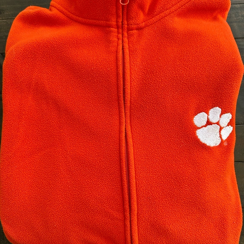 Clemson Tigers Orange Fleece Jacket with Paw Print